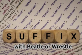 suffix with beatle or wrestle